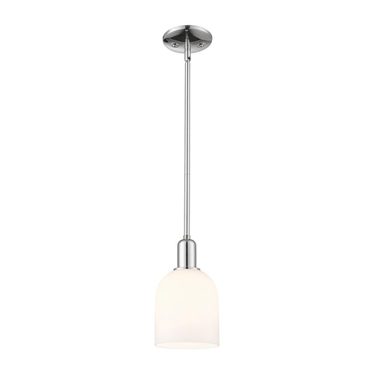 Innovations Bella 6in 1-Light Mini Pendant | Industrial Modern Polished Chrome and White Glass | Kitchen Island & Dining Room | Model 716-1S-PC-G558-6GWH