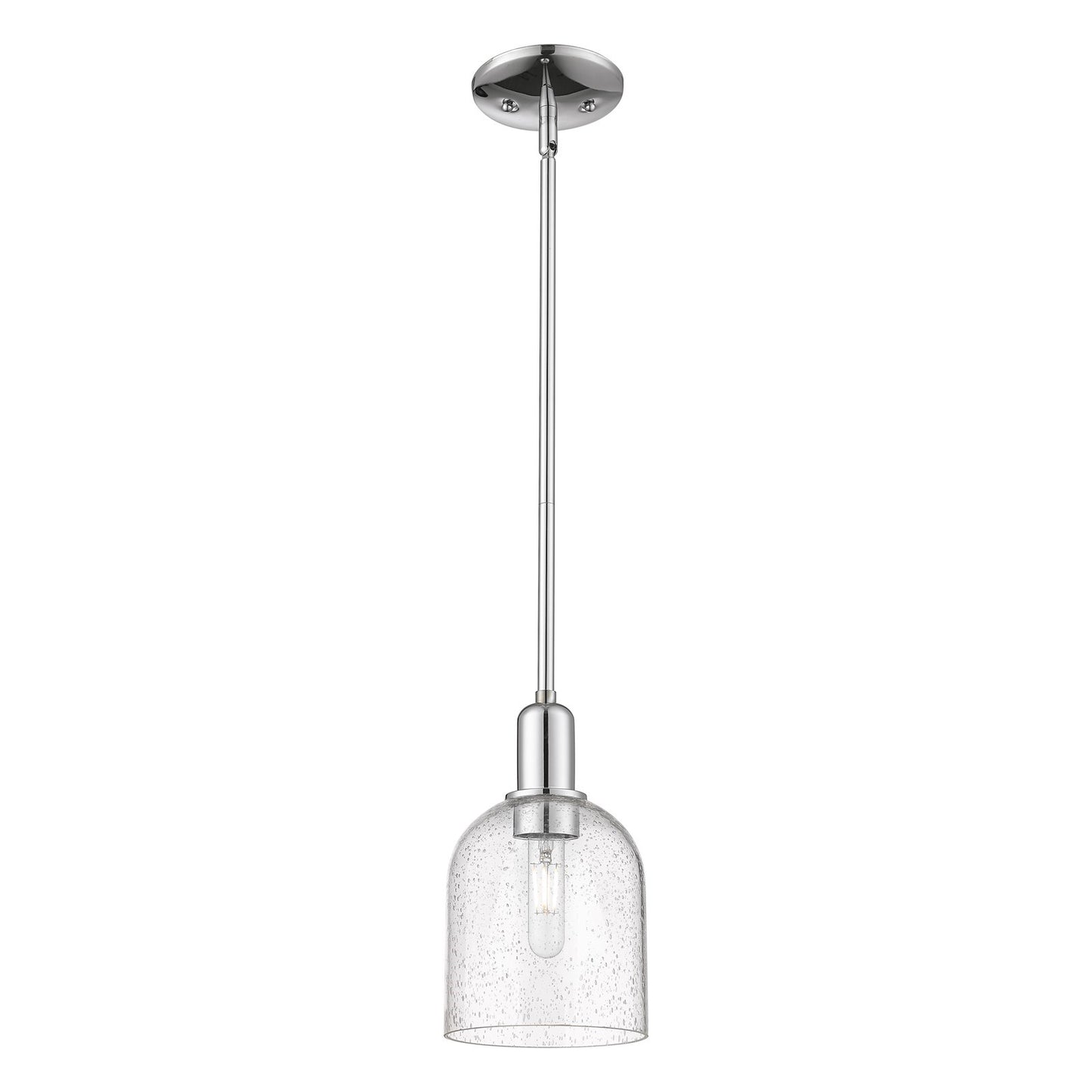 Innovations Bella 6in 1-Light Mini Pendant | Industrial Modern Polished Chrome and Seedy Glass | Kitchen Island & Dining Room | Model 716-1S-PC-G558-6SDY