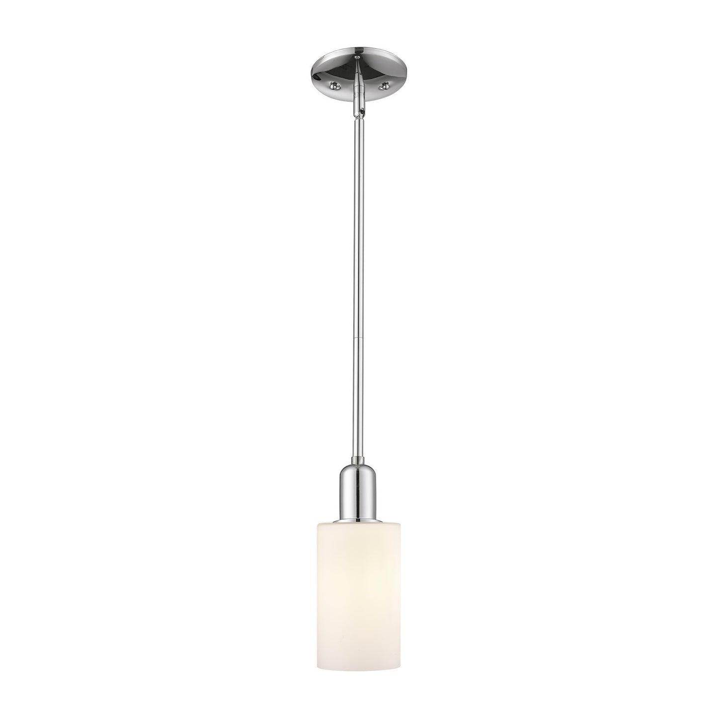 Innovations Clymer 4in 1-Light Mini Pendant | Industrial Polished Chrome Steel and Matte White Glass | Kitchen Island & Dining Room | Model 716-1S-PC-G801