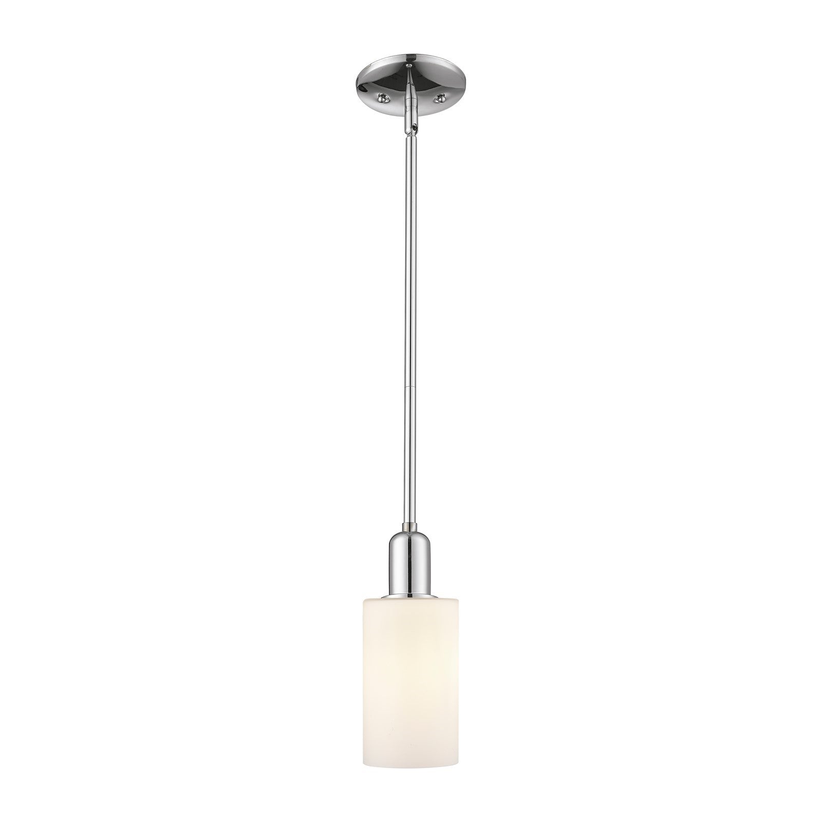 Innovations Clymer 4in 1-Light Mini Pendant | Industrial Polished Chrome Steel and Matte White Glass | Kitchen Island & Dining Room | Model 716-1S-PC-G801