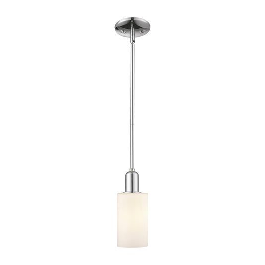 Innovations Clymer 4in 1-Light Mini Pendant | Industrial Polished Chrome Steel and Matte White Glass | Kitchen Island & Dining Room | Model 716-1S-PC-G801