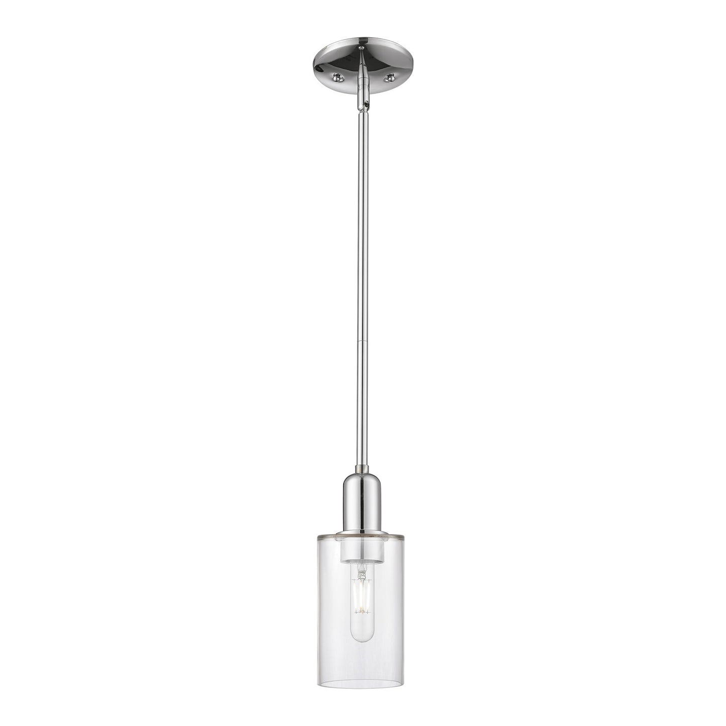 Innovations Clymer 4in 1-Light Mini Pendant | Industrial Polished Chrome and Clear Glass | Kitchen Island | 3.88 x 3.88 x 9.5 in | Model 716-1S-PC-G802