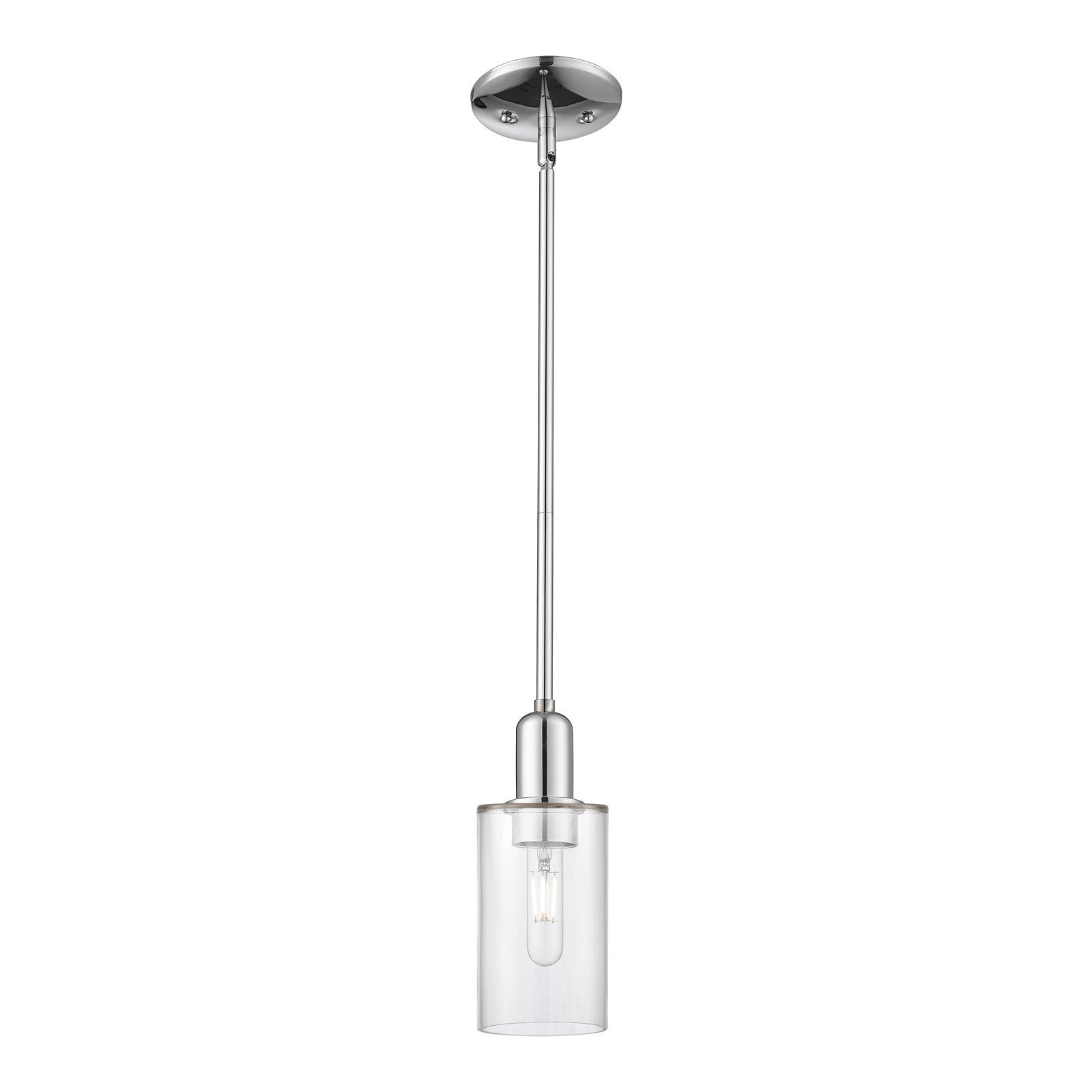 Innovations Clymer 4in 1-Light Mini Pendant | Industrial Polished Chrome and Clear Glass | Kitchen Island | 3.88 x 3.88 x 9.5 in | Model 716-1S-PC-G802