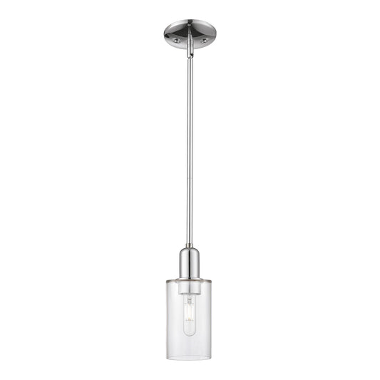 Innovations Clymer 4in 1-Light Mini Pendant | Industrial Polished Chrome and Clear Glass | Kitchen Island | 3.88 x 3.88 x 9.5 in | Model 716-1S-PC-G802