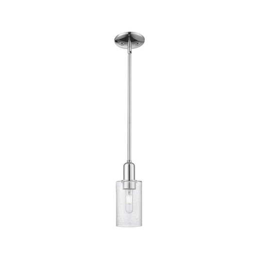 Innovations Clymer 4in 1-Light Mini Pendant | Industrial Polished Chrome Steel and Seedy Glass | Kitchen Island & Breakfast Bar | Model 716-1S-PC-G804