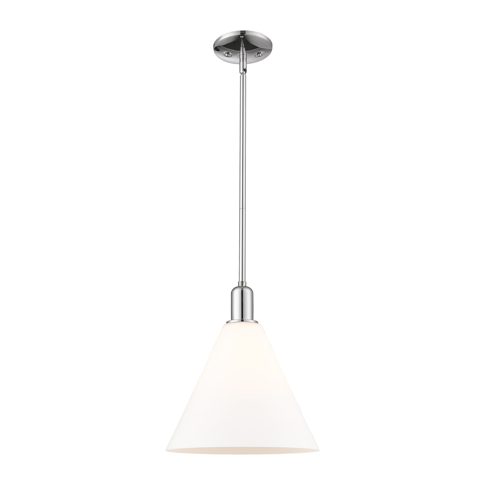 Innovations Berkshire Glass 12in 1-Light Mini Pendant | Industrial Polished Chrome and Matte White Glass | Kitchen Island & | Model 716-1S-PC-GBC-121