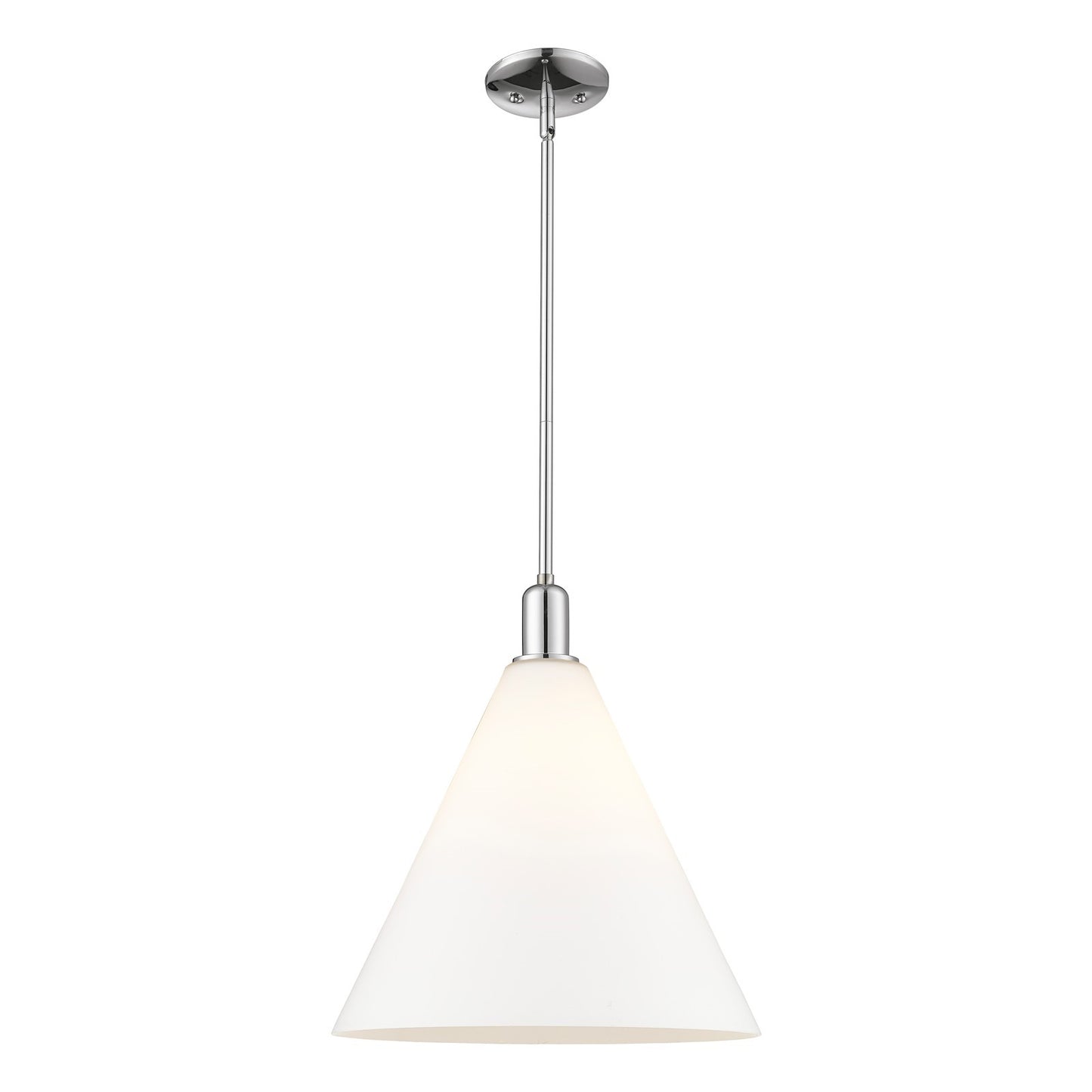Innovations Berkshire Glass 16in 1-Light Mini Pendant | Industrial Polished Chrome and Matte White Glass | Kitchen Island & | Model 716-1S-PC-GBC-161