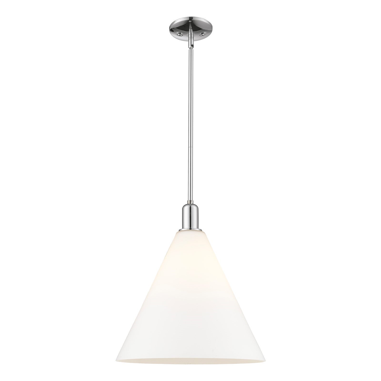 Innovations Berkshire Glass 16in 1-Light Mini Pendant | Industrial Polished Chrome and Matte White Glass | Kitchen Island & | Model 716-1S-PC-GBC-161