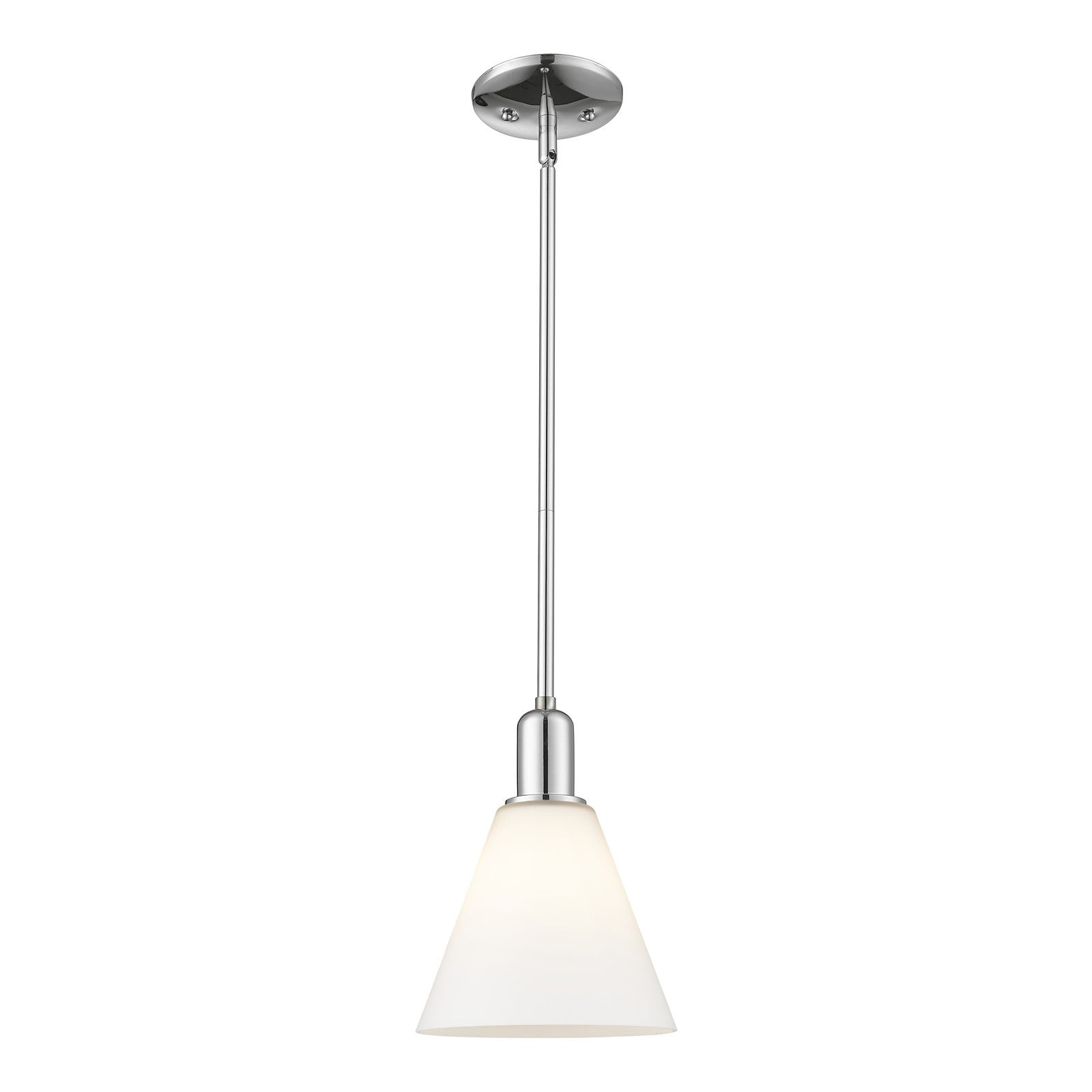 Innovations Berkshire Glass 8in 1-Light Mini Pendant | Industrial Polished Chrome and Matte White Glass | Kitchen Island & Dining | Model 716-1S-PC-GBC-81