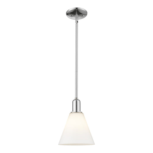 Innovations Berkshire Glass 8in 1-Light Mini Pendant | Industrial Polished Chrome and Matte White Glass | Kitchen Island & Dining | Model 716-1S-PC-GBC-81