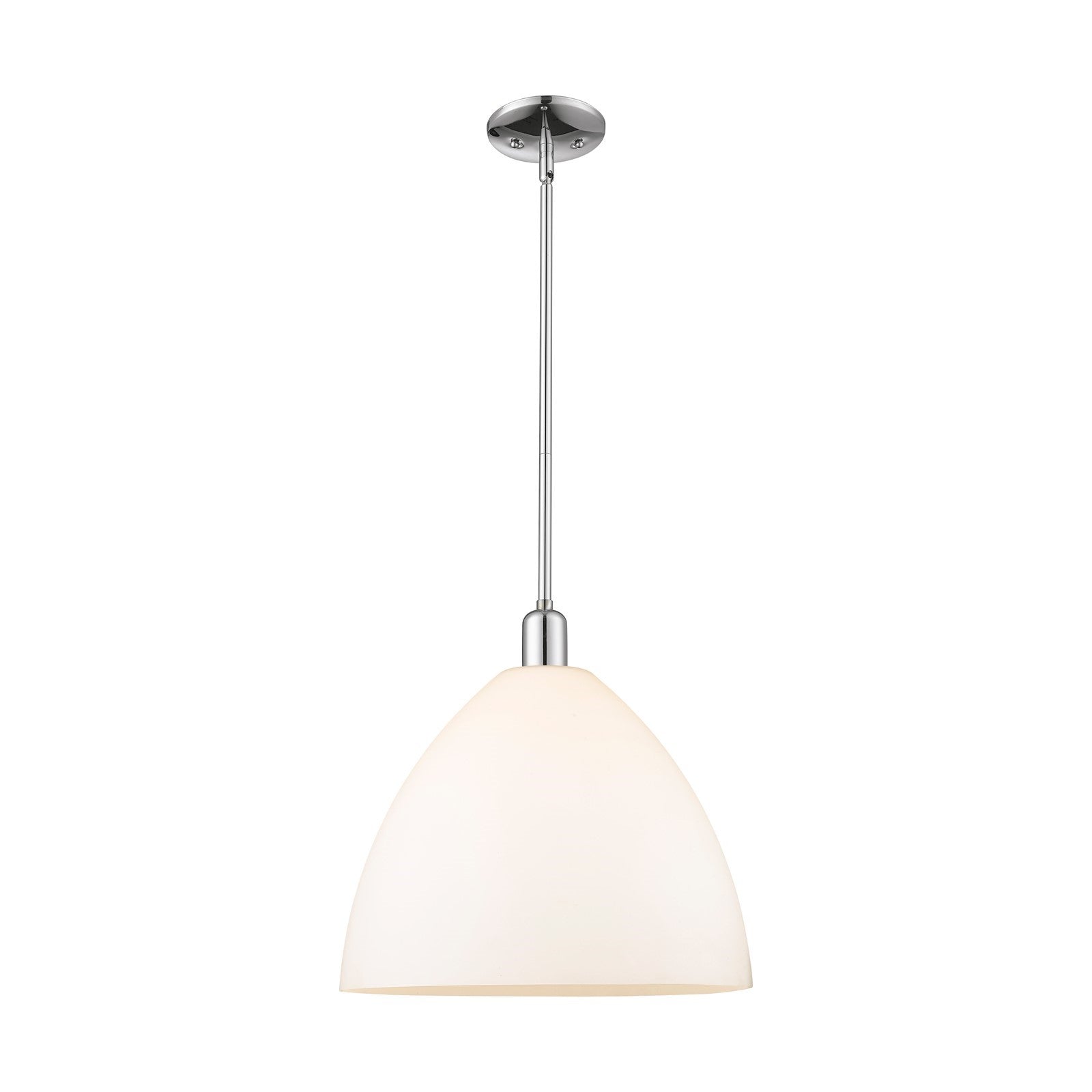 Innovations Bristol 16in 1-Light Mini Pendant | Industrial Polished Chrome Steel and Matte White Glass | Kitchen Island & Dining | Model 716-1S-PC-GBD-161