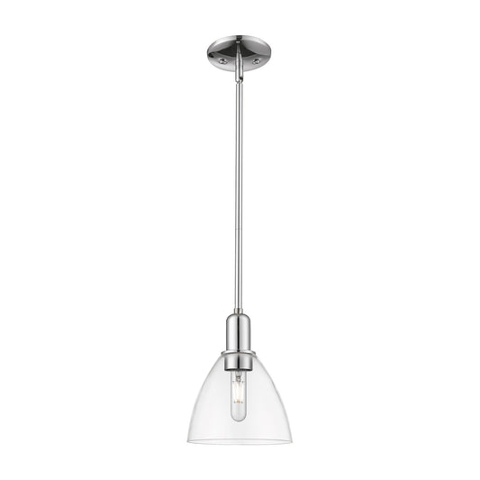 Innovations Lighting Bristol 7.5in 1-Light Mini Pendant | Industrial Polished Chrome and Clear Glass | Kitchen Island & Dining | Model 716-1S-PC-GBD-752
