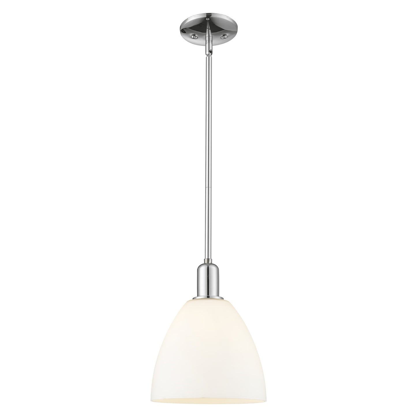 Innovations Bristol 9in 1-Light Mini Pendant | Industrial Polished Chrome Steel and Matte White Glass | Kitchen Island & Dining | Model 716-1S-PC-GBD-91
