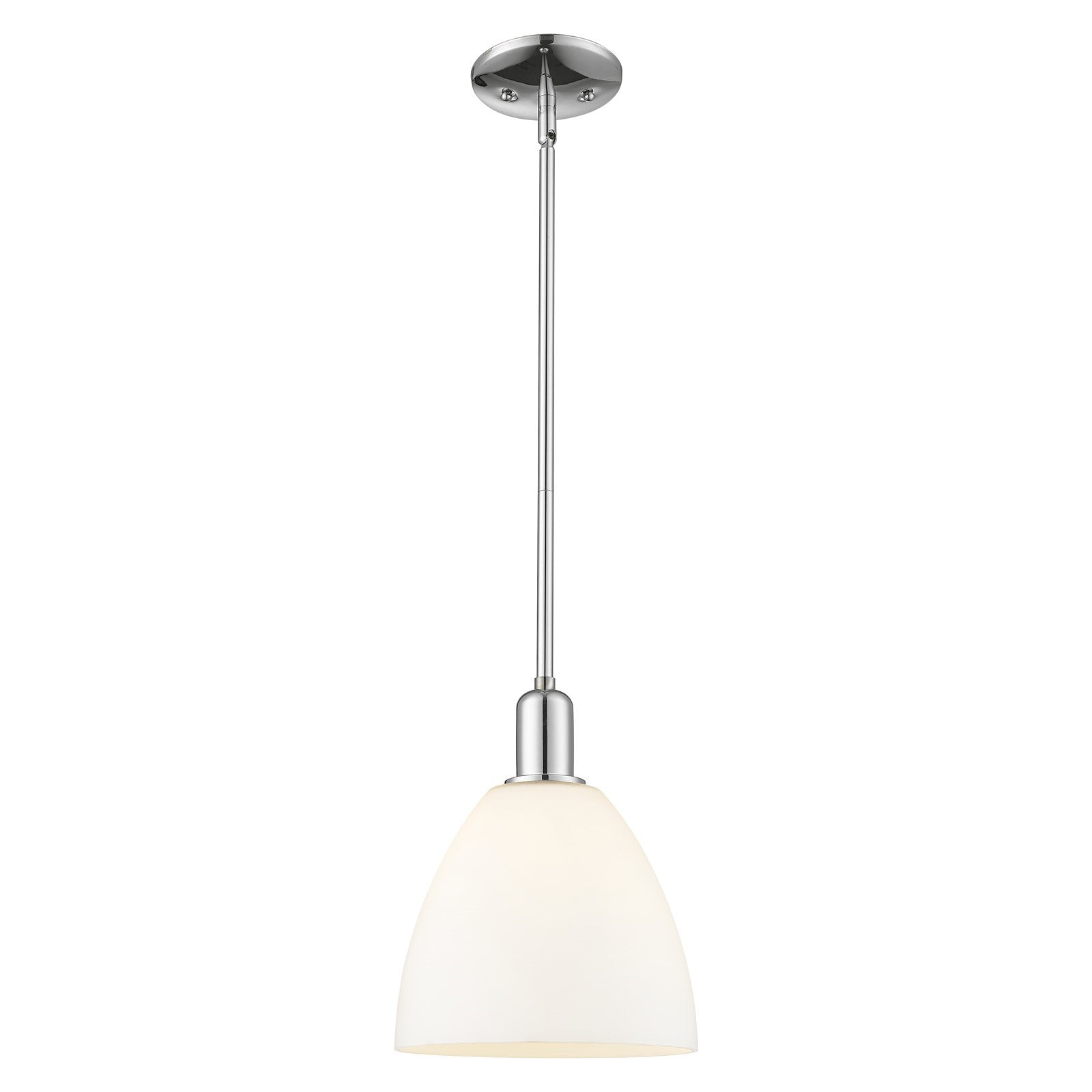 Innovations Bristol 9in 1-Light Mini Pendant | Industrial Polished Chrome Steel and Matte White Glass | Kitchen Island & Dining | Model 716-1S-PC-GBD-91
