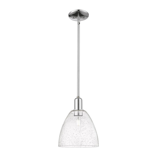 Innovations Bristol 9in 1-Light Mini Pendant | Industrial Polished Chrome Steel and Seedy Glass Dome | Kitchen Island & Dining | Model 716-1S-PC-GBD-94