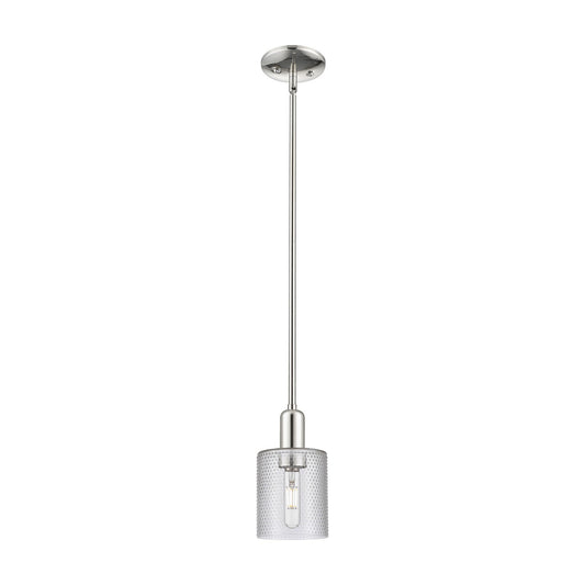Innovations Cobbleskill 5in 1-Light Mini Pendant | Industrial Modern Polished Nickel and Clear Glass | Kitchen Island & Dining Room | Model 716-1S-PN-G112
