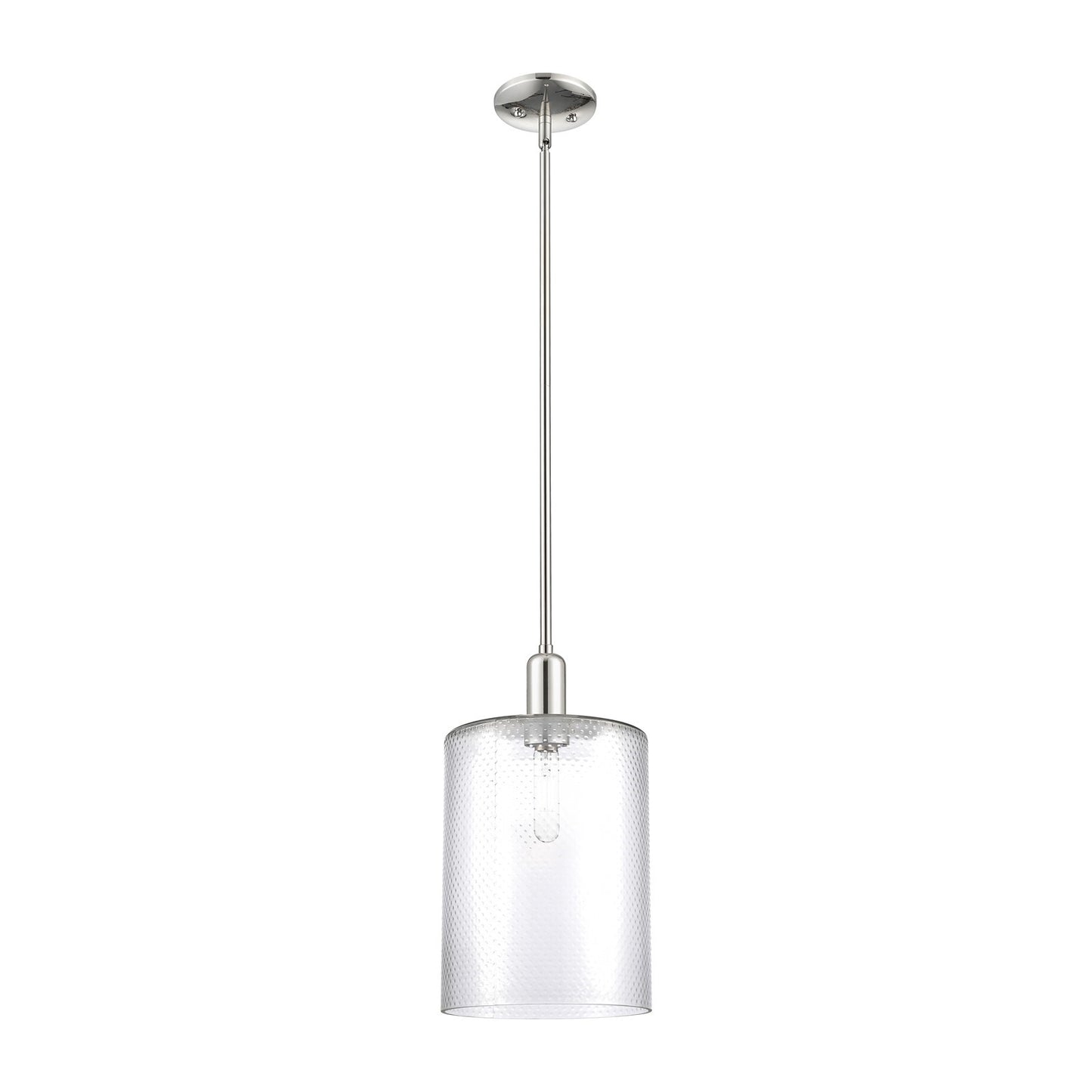 Innovations Cobbleskill 9in 1-Light Mini Pendant | Industrial Polished Nickel Steel and Clear Glass | Kitchen Island & Dining | Model 716-1S-PN-G112-L