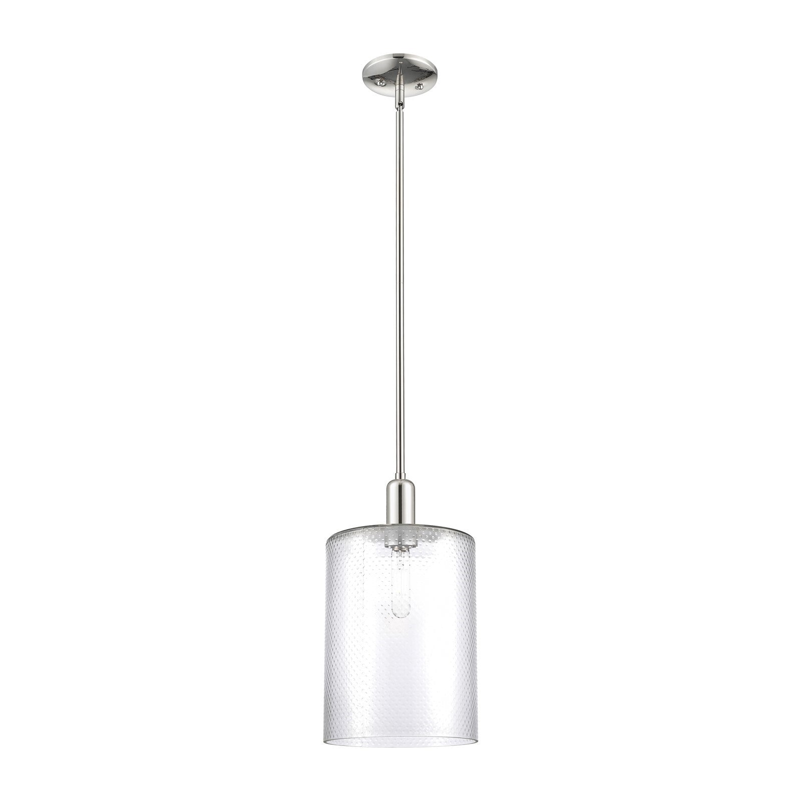 Innovations Cobbleskill 9in 1-Light Mini Pendant | Industrial Polished Nickel Steel and Clear Glass | Kitchen Island & Dining | Model 716-1S-PN-G112-L