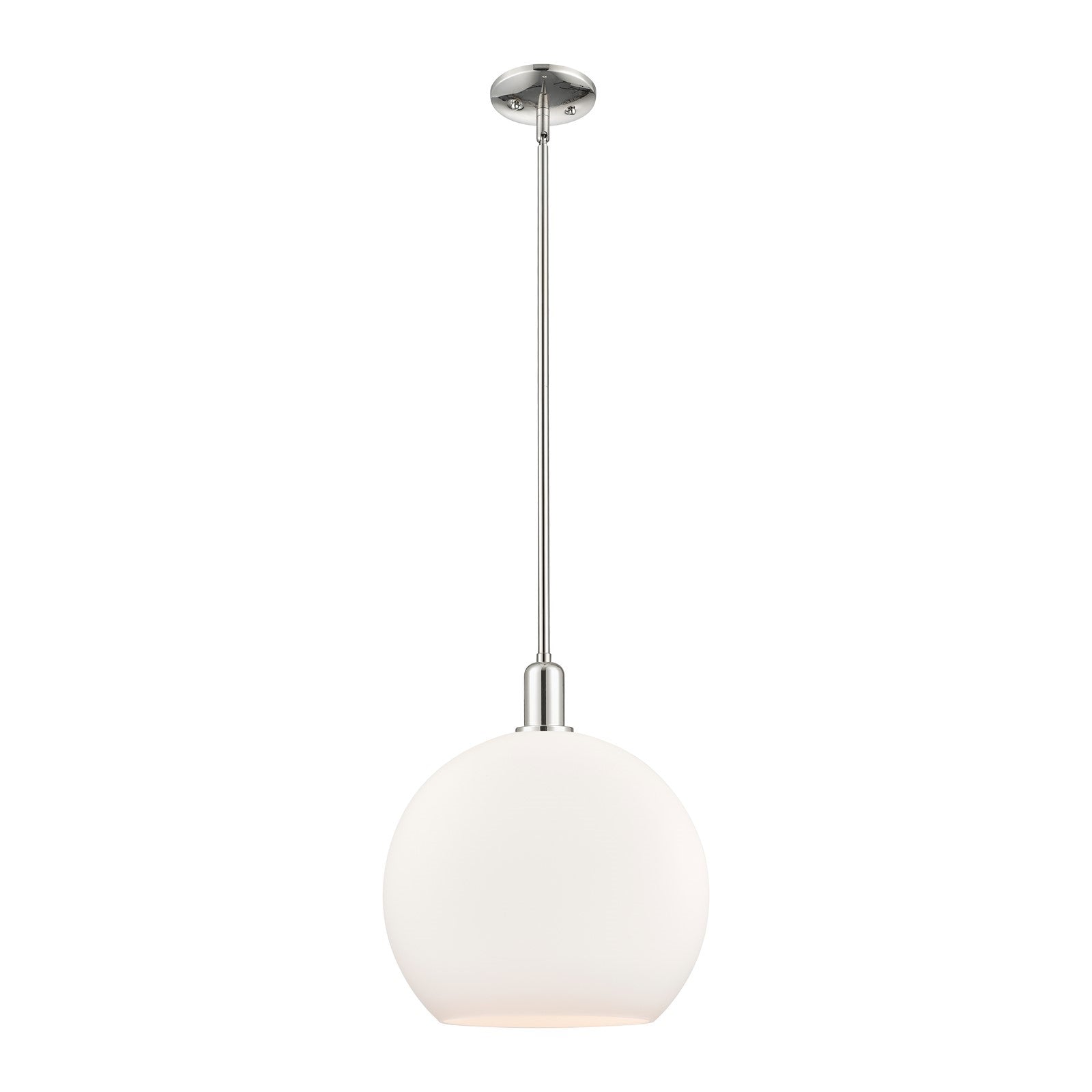 Innovations Athens 14in 1-Light Mini Pendant | Industrial Polished Nickel and Matte White Glass | Kitchen Island & Dining Room | Model 716-1S-PN-G121-14