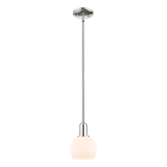 Innovations Athens 6in 1-Light Mini Pendant | Industrial Polished Nickel and Matte White Glass | Kitchen Island & Dining Room | Model 716-1S-PN-G121-6