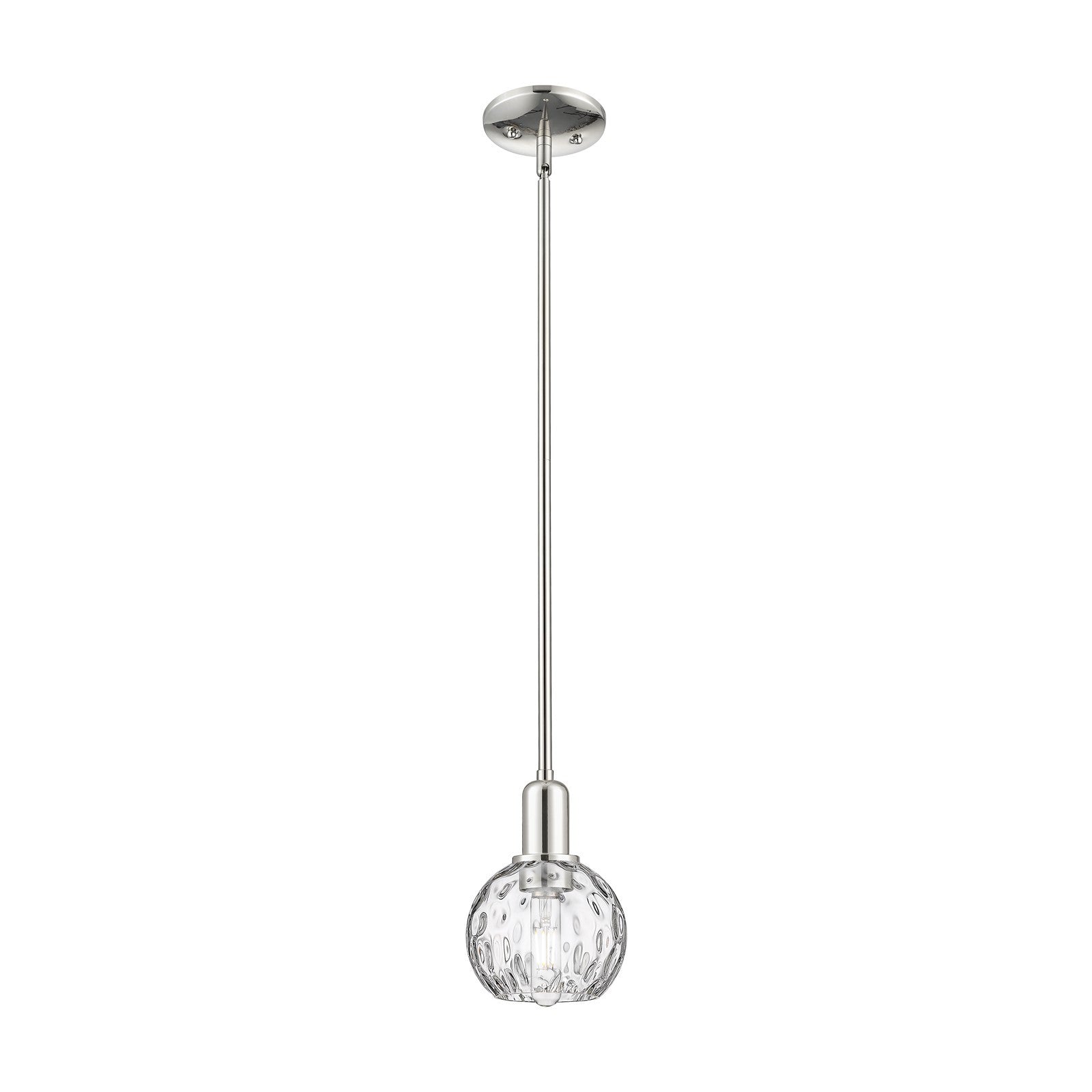 Innovations Athens Water Glass 6in 1-Light Mini Pendant | Industrial Polished Nickel and Clear Water Glass | Kitchen Island & | Model 716-1S-PN-G1215-6