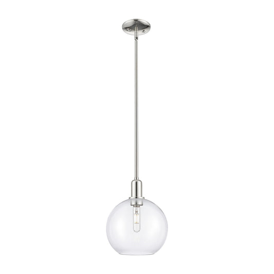 Innovations Athens 10in 1-Light Mini Pendant | Industrial Polished Nickel Steel and Clear Glass | Kitchen Island & Dining Room | Model 716-1S-PN-G122-10
