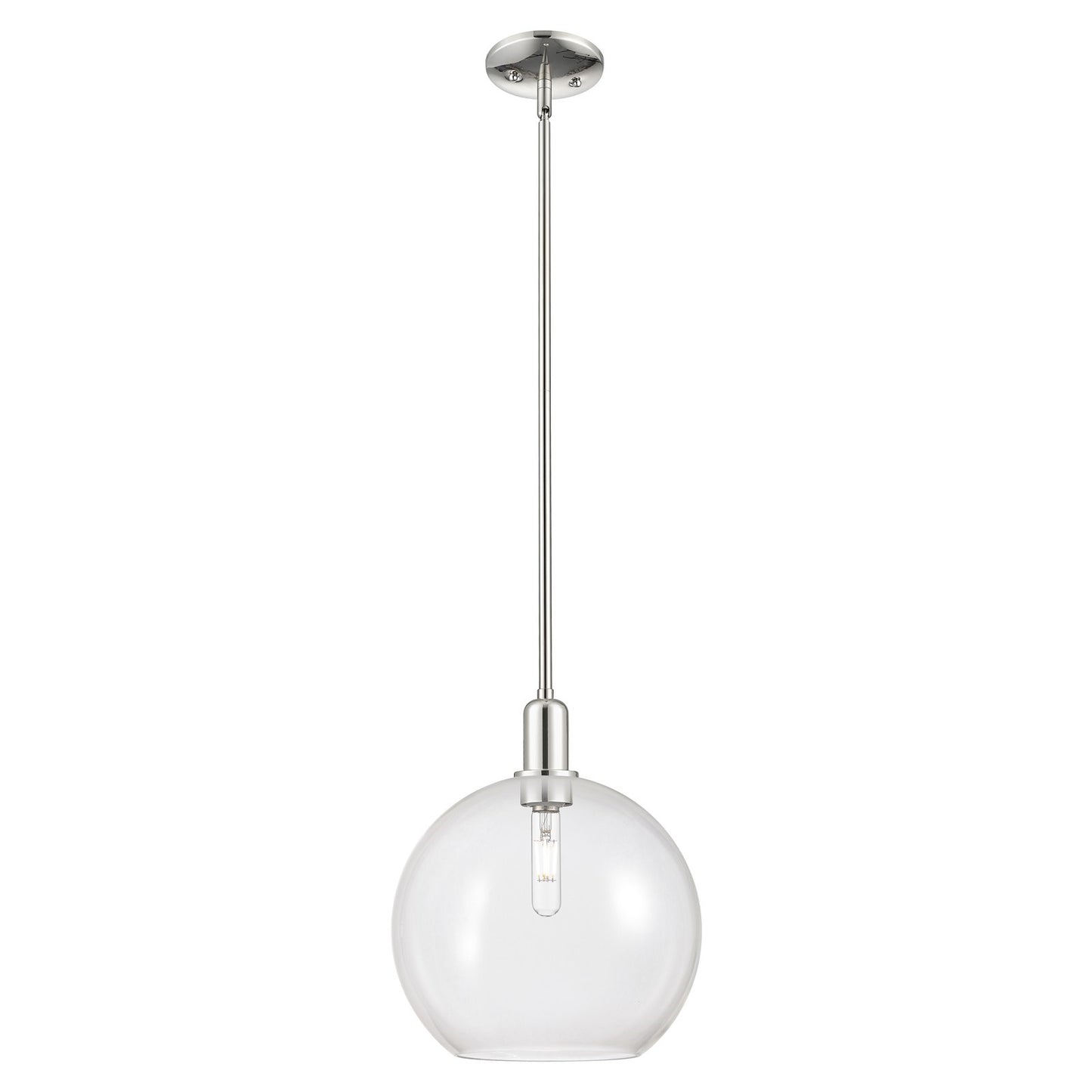 Innovations Athens 12in 1-Light Mini Pendant | Industrial Polished Nickel and Clear Glass | Kitchen Island & Dining Room | 11.75 | Model 716-1S-PN-G122-12