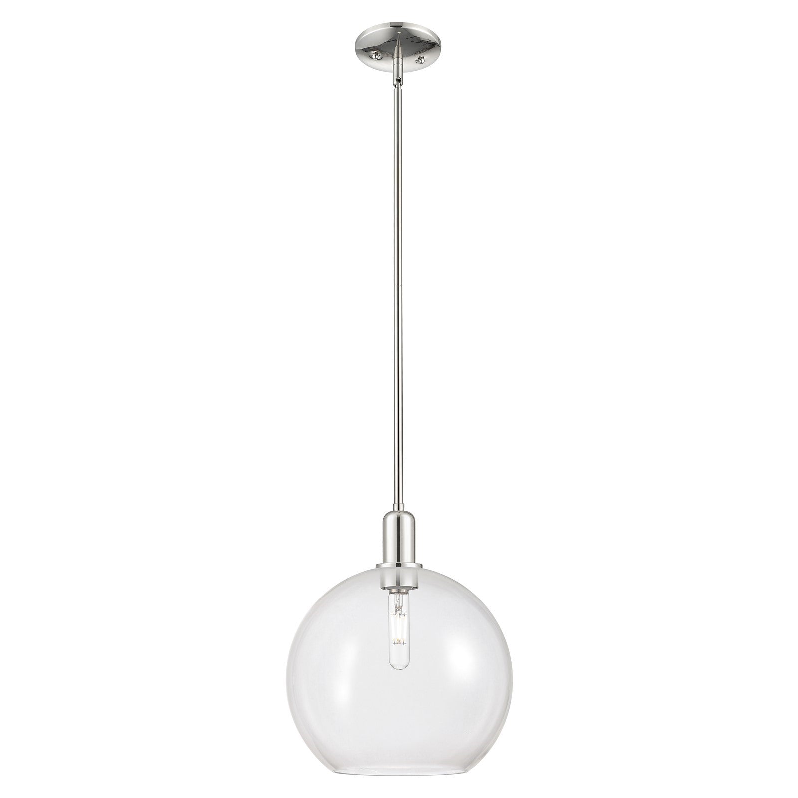 Innovations Athens 12in 1-Light Mini Pendant | Industrial Polished Nickel and Clear Glass | Kitchen Island & Dining Room | 11.75 | Model 716-1S-PN-G122-12