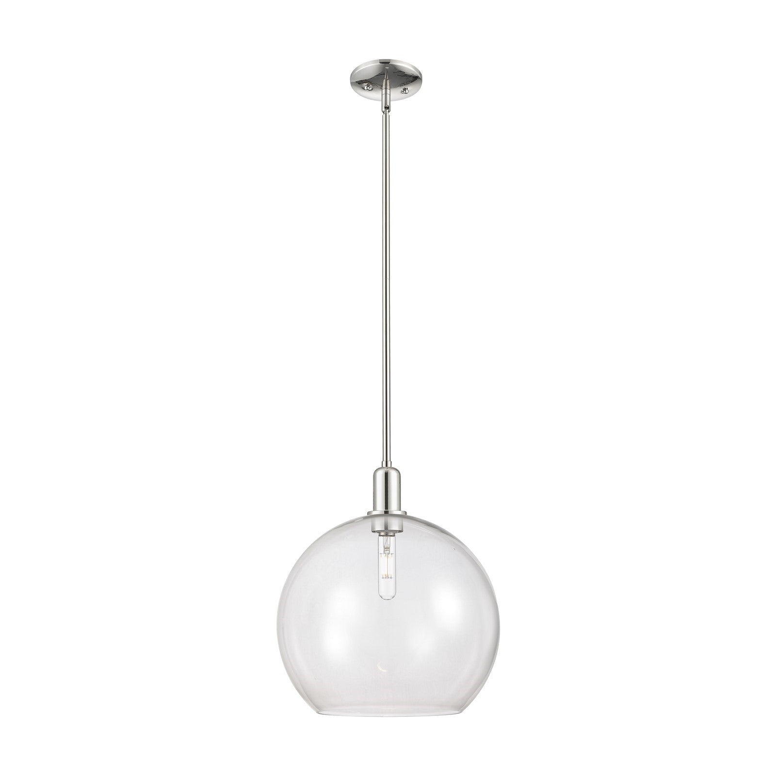 Innovations Athens 14in 1-Light Mini Pendant | Industrial Polished Nickel and Clear Glass | Kitchen Island & Dining Room | 13.75 | Model 716-1S-PN-G122-14