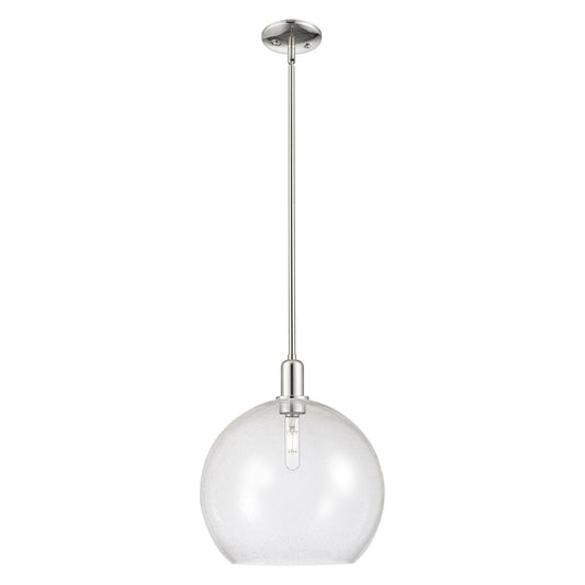 Innovations Athens 14in 1-Light Mini Pendant | Industrial Polished Nickel Steel and Seedy Glass | Kitchen Island & Dining Room | Model 716-1S-PN-G124-14