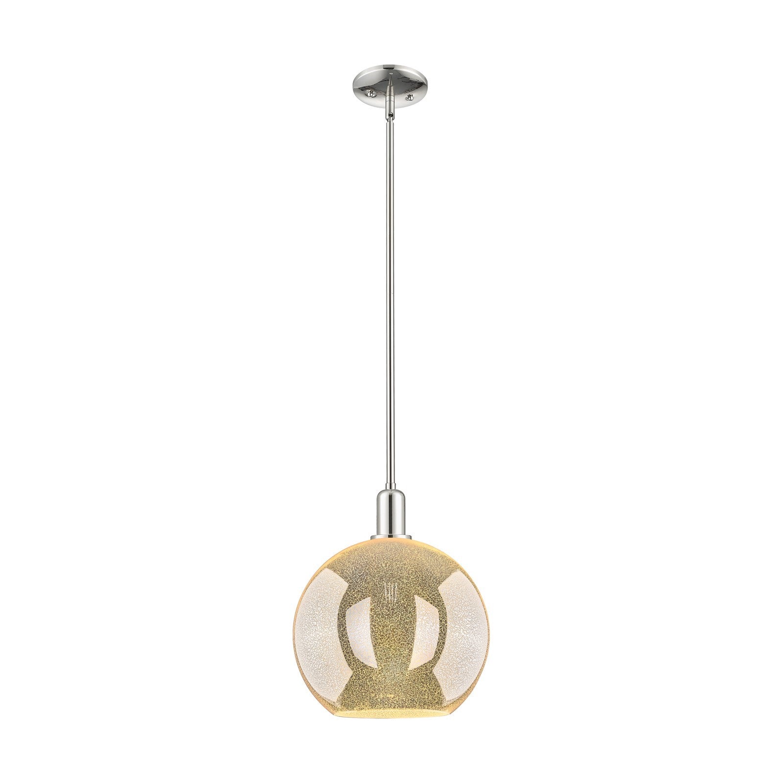 Innovations Athens 12in 1-Light Mini Pendant | Industrial Polished Nickel and Mercury Glass | Kitchen Island & Dining Room | Model 716-1S-PN-G128-12