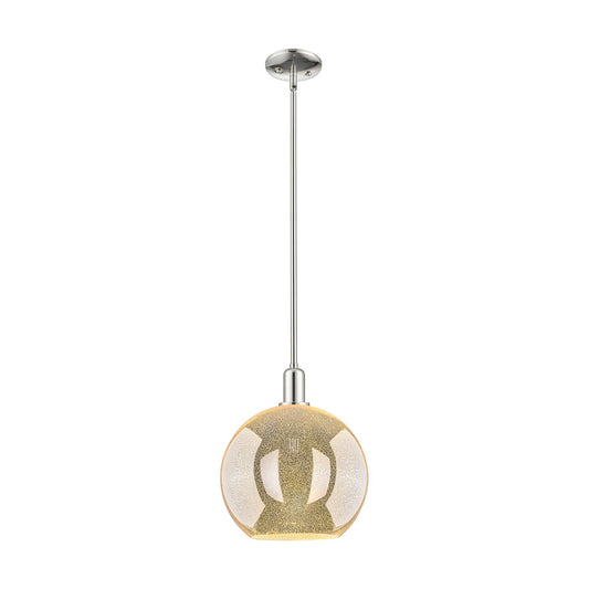 Innovations Athens 12in 1-Light Mini Pendant | Industrial Polished Nickel and Mercury Glass | Kitchen Island & Dining Room | Model 716-1S-PN-G128-12
