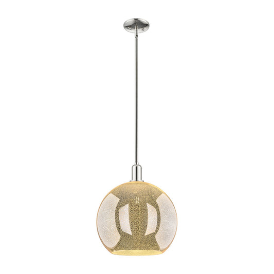 Innovations Athens 14in 1-Light Mini Pendant | Industrial Polished Nickel Steel and Mercury Glass | Kitchen Island & Dining Room | Model 716-1S-PN-G128-14