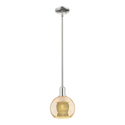 Innovations Athens 8in 1-Light Mini Pendant | Industrial Polished Nickel and Mercury Glass | Kitchen Island & Dining Room | 8 x 8 | Model 716-1S-PN-G128-8