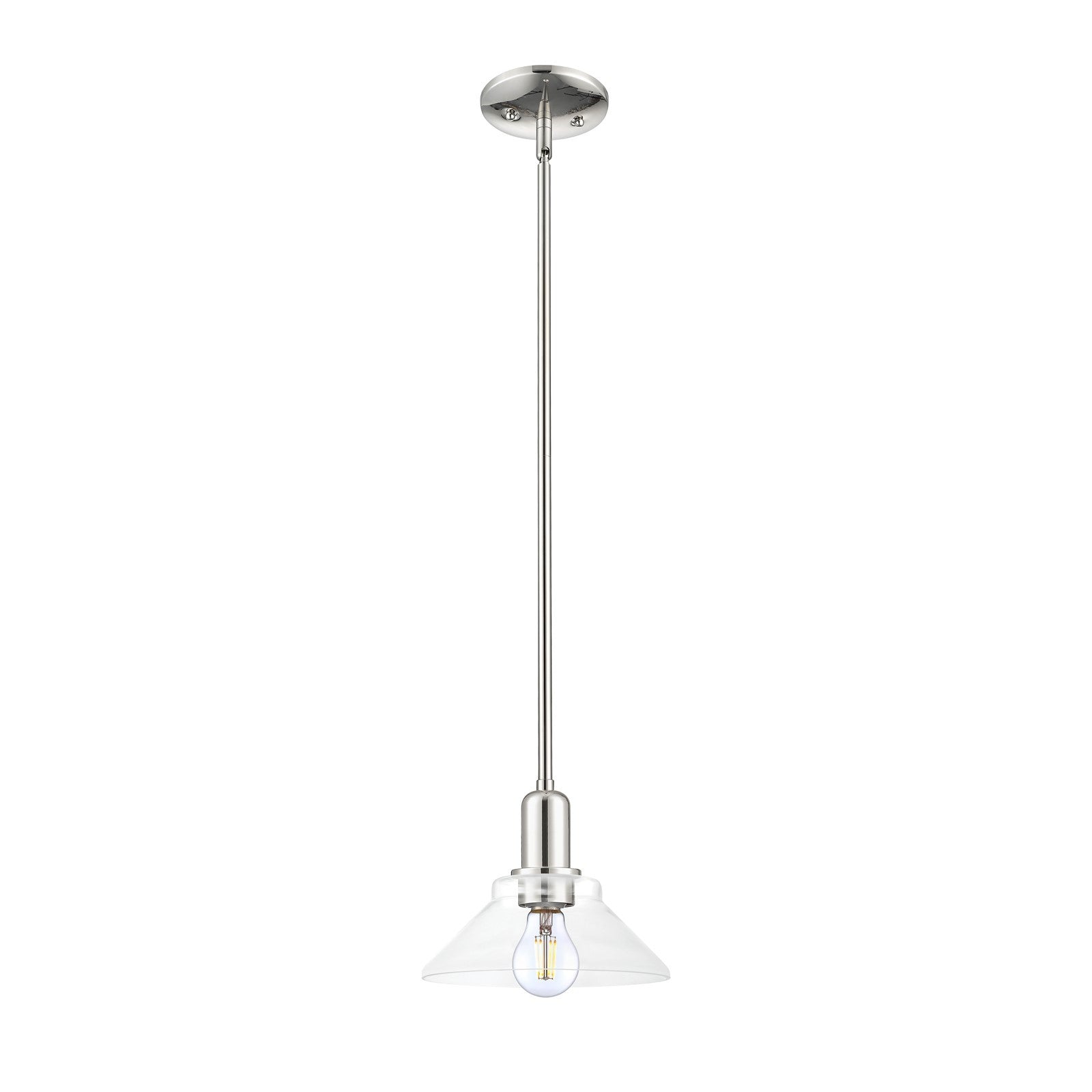 Innovations Orwell 8in 1-Light Mini Pendant | Industrial Polished Nickel and Clear Glass | Kitchen Island & Dining Room | 8.38 x | Model 716-1S-PN-G132