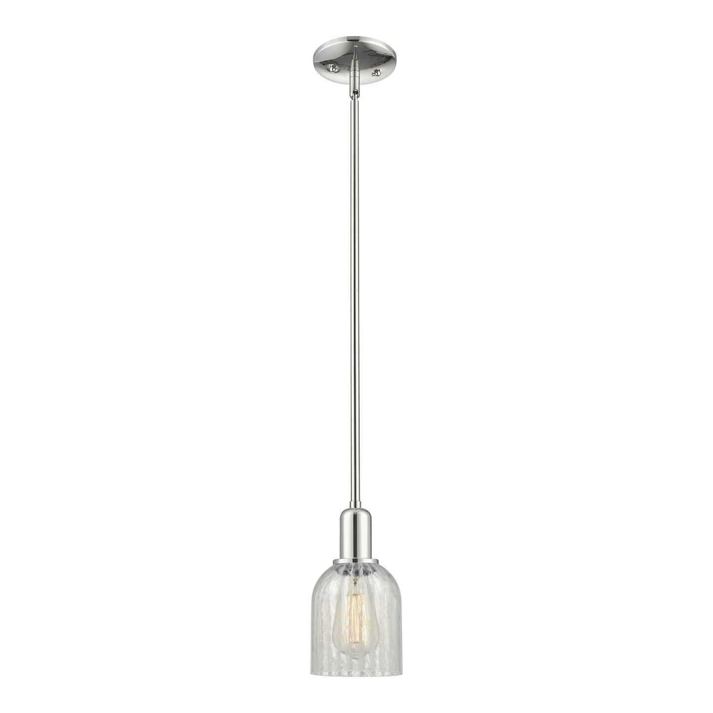 Innovations Caledonia 5in 1-Light Mini Pendant | Industrial Polished Nickel and Mouchette Glass | Kitchen Island & Dining Room | 5 | Model 716-1S-PN-G2511