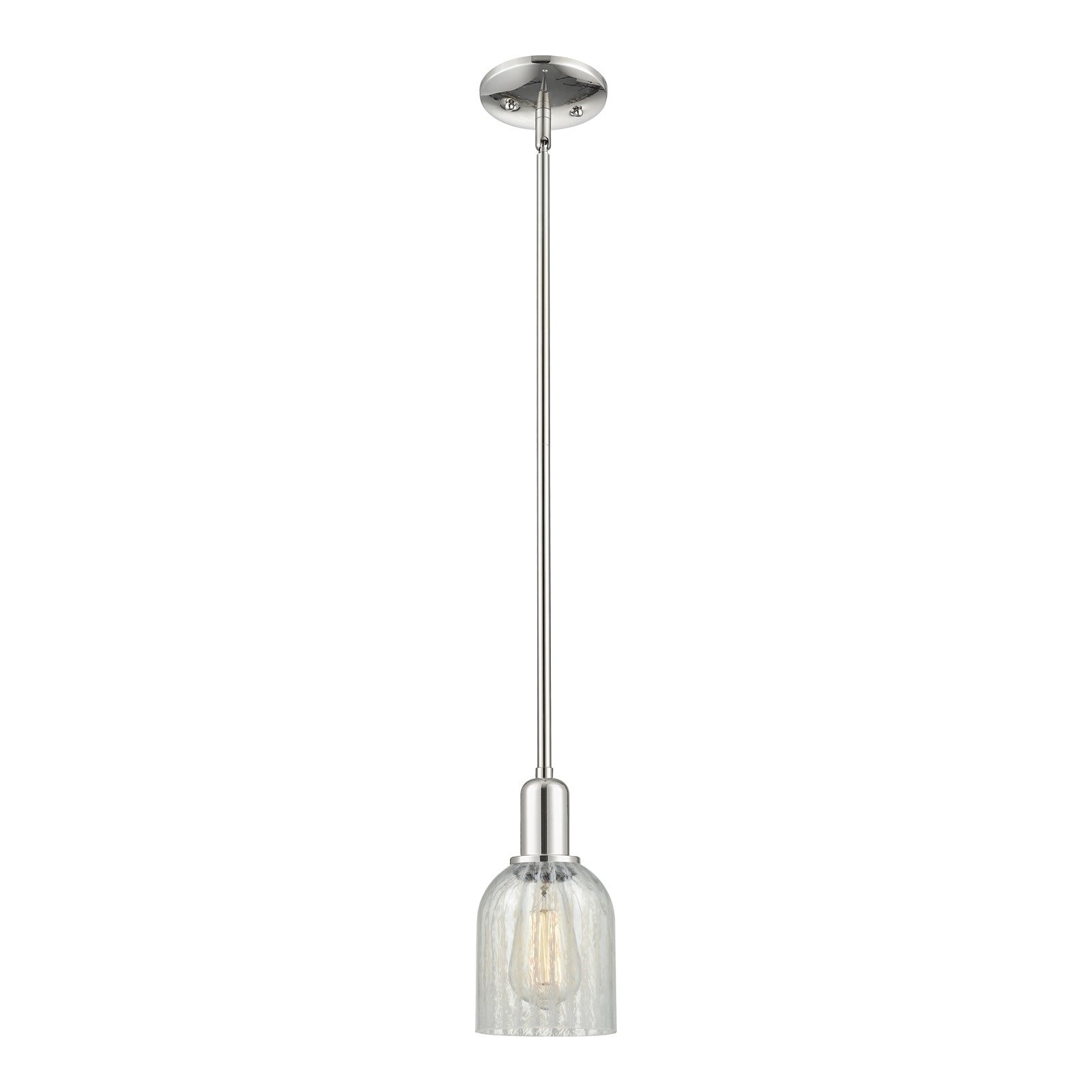 Innovations Caledonia 5in 1-Light Mini Pendant | Industrial Polished Nickel and Mouchette Glass | Kitchen Island & Dining Room | 5 | Model 716-1S-PN-G2511