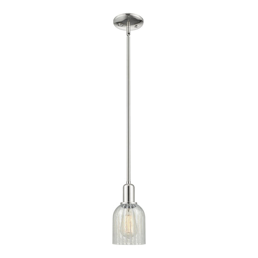 Innovations Caledonia 5in 1-Light Mini Pendant | Industrial Polished Nickel and Mouchette Glass | Kitchen Island & Dining Room | 5 | Model 716-1S-PN-G2511