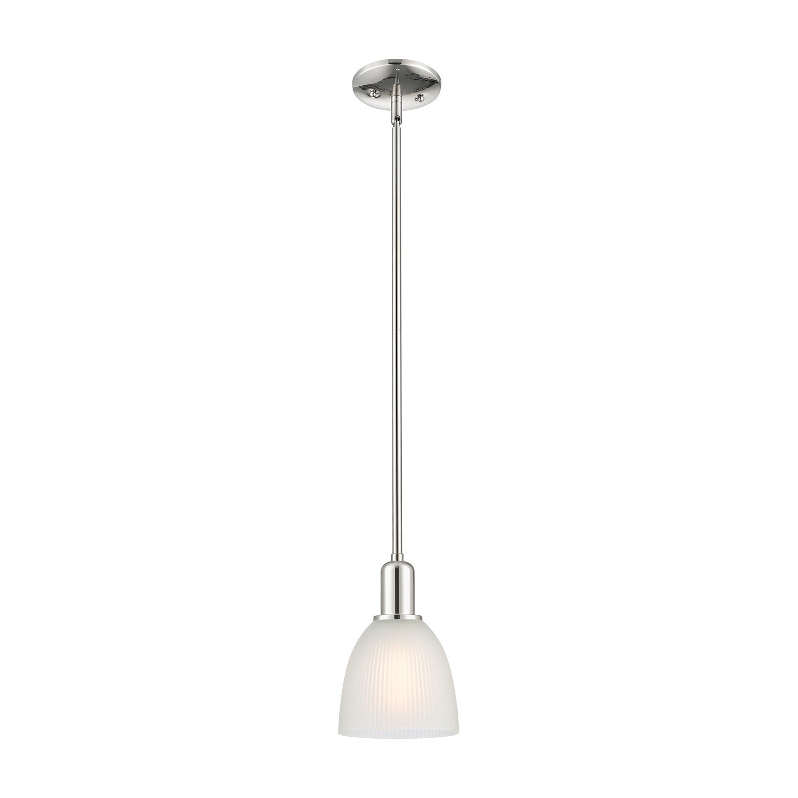 Innovations Castile 6in 1-Light Mini Pendant | Industrial Polished Nickel and White Glass | Kitchen Island & Dining Room | 6 x 6 x | Model 716-1S-PN-G381