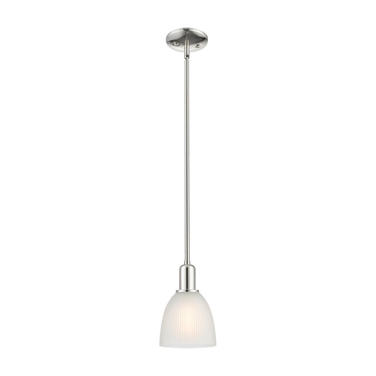Innovations Castile 6in 1-Light Mini Pendant | Industrial Polished Nickel and White Glass | Kitchen Island & Dining Room | 6 x 6 x | Model 716-1S-PN-G381