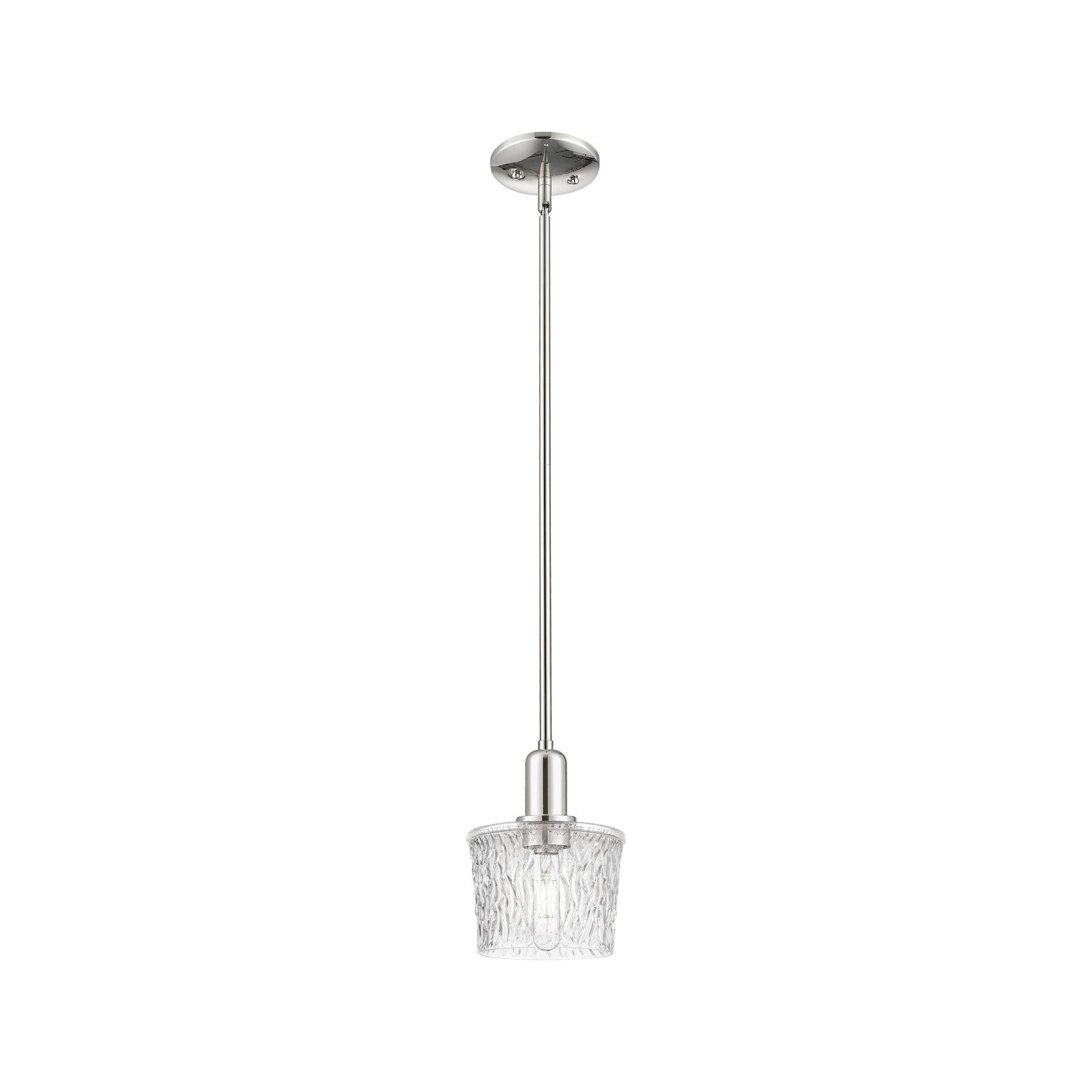 Innovations Niagara 7in 1-Light Mini Pendant | Industrial Polished Nickel and Clear Glass | Kitchen Island & Dining Room | Damp | Model 716-1S-PN-G402