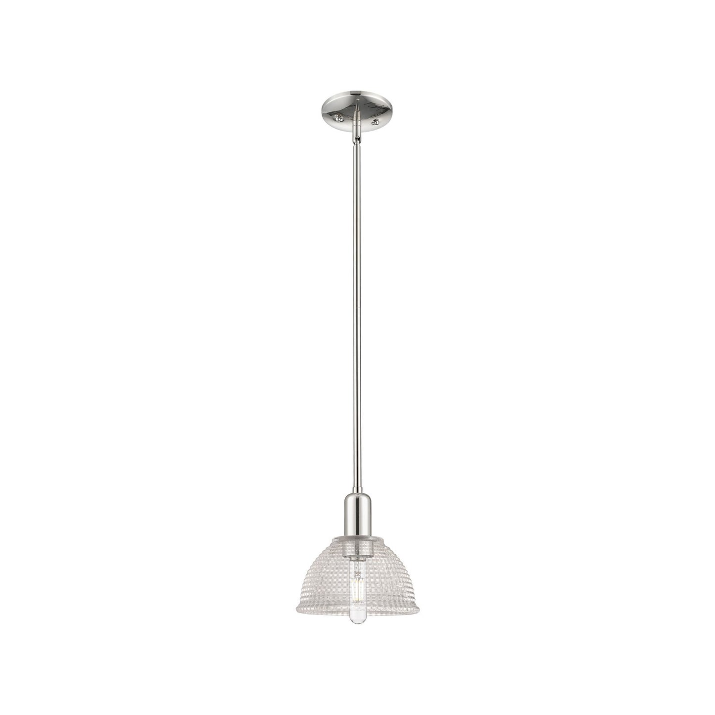 Innovations Arietta 8in 1-Light Mini Pendant | Industrial Polished Nickel and Clear Glass | Kitchen Island & Dining Room | 8 x 8.62 | Model 716-1S-PN-G422