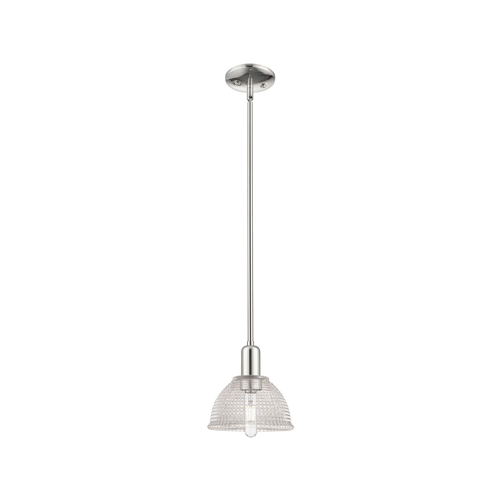 Innovations Arietta 8in 1-Light Mini Pendant | Industrial Polished Nickel and Clear Glass | Kitchen Island & Dining Room | 8 x 8.62 | Model 716-1S-PN-G422