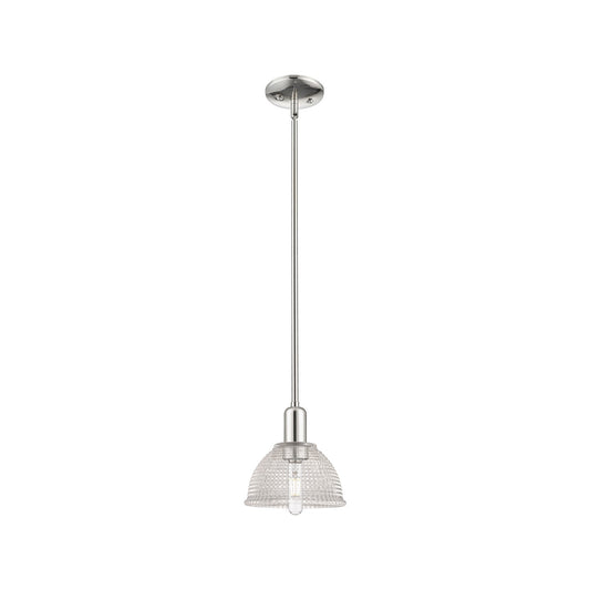 Innovations Arietta 8in 1-Light Mini Pendant | Industrial Polished Nickel and Clear Glass | Kitchen Island & Dining Room | 8 x 8.62 | Model 716-1S-PN-G422