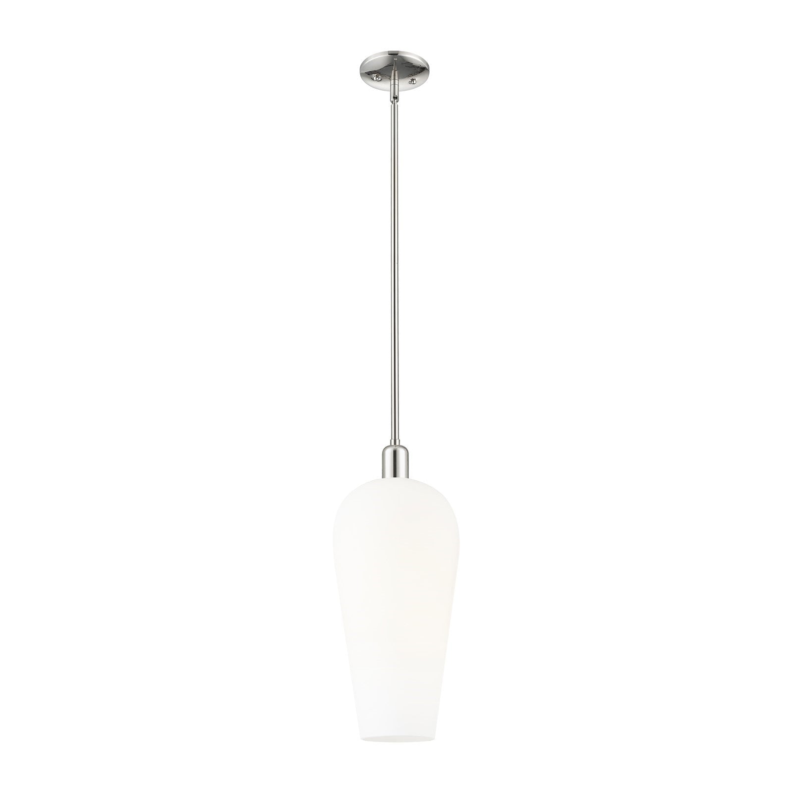 Innovations Chelsea 8in 1-Light Mini Pendant | Industrial Polished Nickel and White Glass | Kitchen Island & Dining Room | Damp | Model 716-1S-PN-G456-8WH
