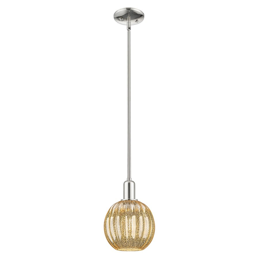 Innovations Preston 7in 1-Light Mini Pendant | Industrial Polished Nickel and Mercury Glass | Kitchen Island & Dining Room | Model 716-1S-PN-G458-7ME