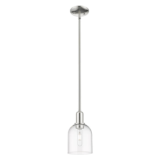 Innovations Bella 6in 1-Light Mini Pendant | Industrial Polished Nickel Steel and Clear Glass | Kitchen Island & Dining Room | Model 716-1S-PN-G558-6CL