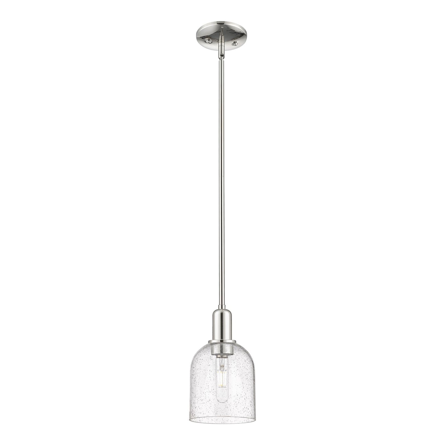 Innovations Bella 6in 1-Light Mini Pendant | Industrial Modern Polished Nickel and Seedy Glass | Kitchen Island & Dining Room | Model 716-1S-PN-G558-6SDY