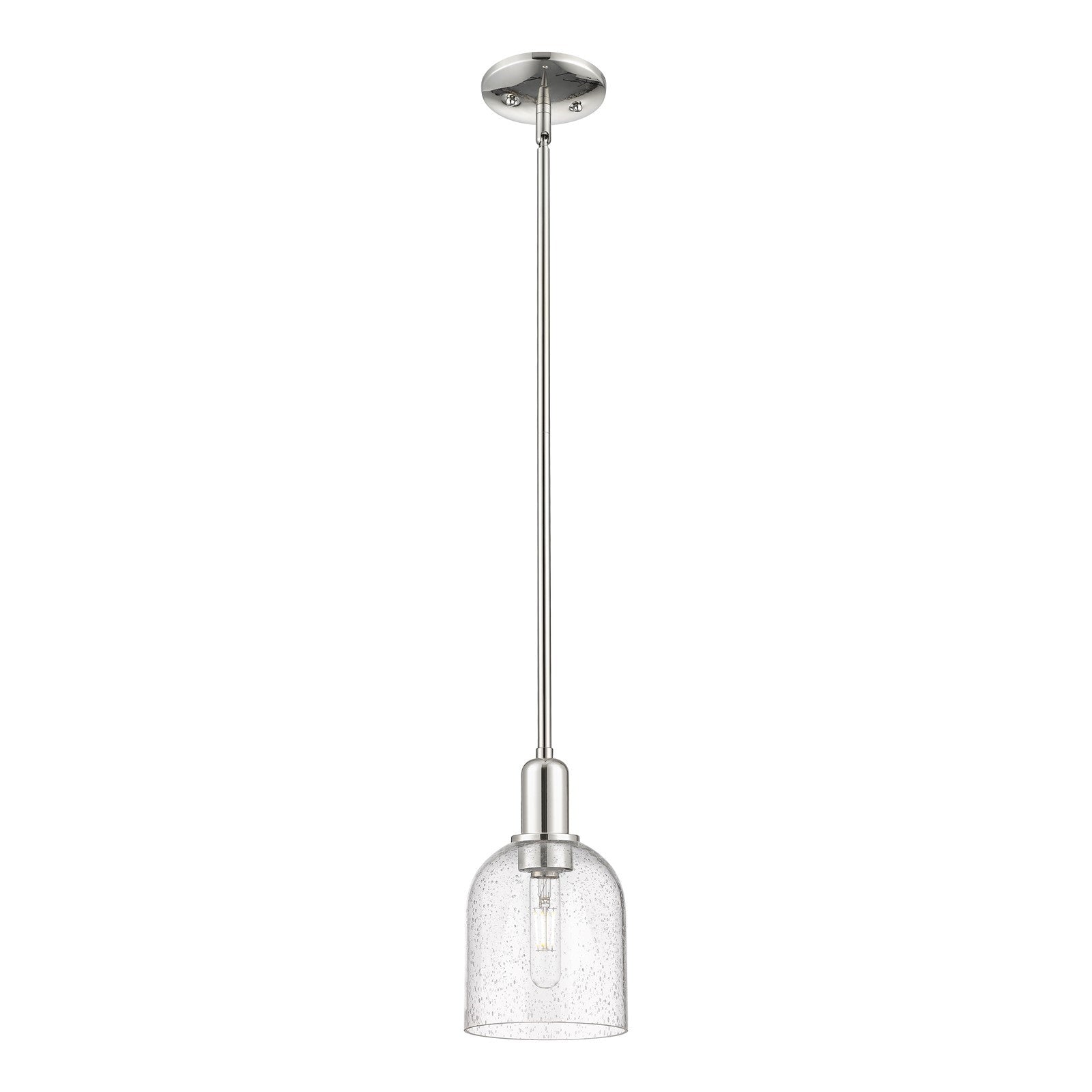 Innovations Bella 6in 1-Light Mini Pendant | Industrial Modern Polished Nickel and Seedy Glass | Kitchen Island & Dining Room | Model 716-1S-PN-G558-6SDY