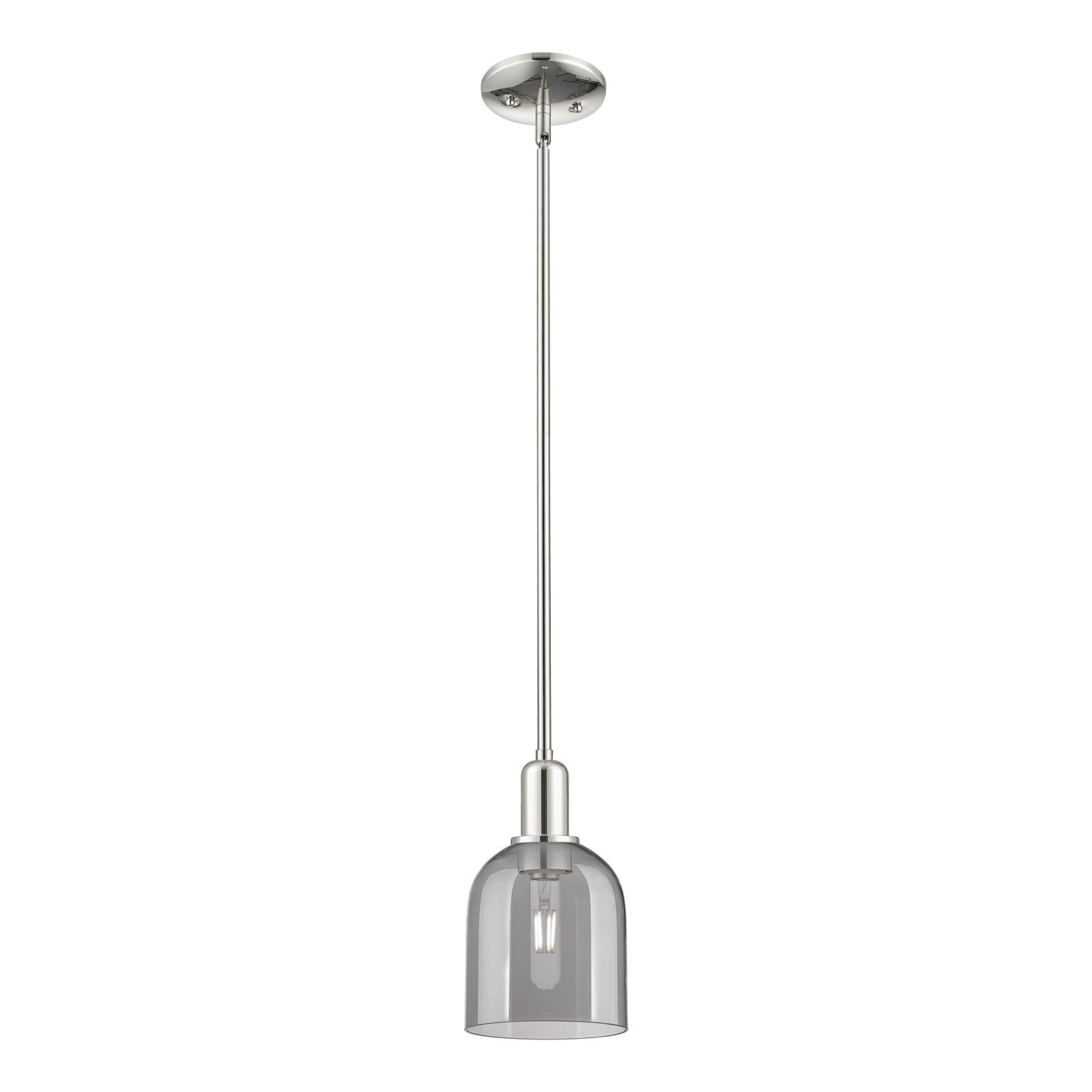 Innovations Bella 6in 1-Light Mini Pendant | Industrial Polished Nickel Steel and Light Smoke Glass | Kitchen Island & Dining | Model 716-1S-PN-G558-6SM